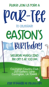 Birthday Golf Flag Text Invite: Birthday Golf Flag