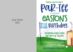 Birthday Golf Flag Photo Invite: Birthday Golf Flag