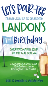 Birthday Golf Flag let's partee Text Invite: Birthday Golf Flag let's Partee
