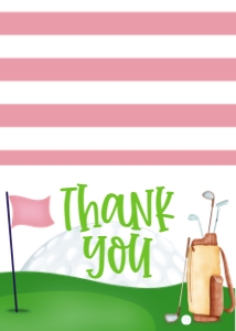 Birthday Golf Flag Pink Thank You: Birthday Golf Flag Pink