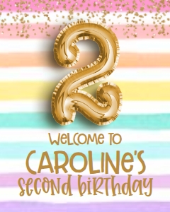 Birthday Foil Balloon Rainbow Gold Welcome Sign: Birthday Foil Balloon Rainbow Gold