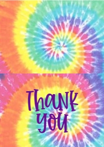 Birthday Tie Dye light Thank You: Birthday Tie Dye light