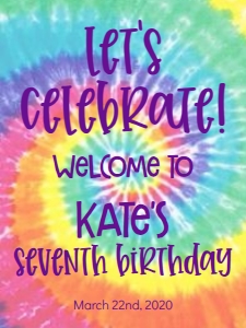Birthday Tie Dye light Welcome Sign: Birthday Tie Dye light