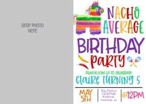 Birthday Party Fiesta Nacho Average Photo Invite: Birthday Party Fiesta Nacho Average