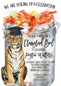 Crawfish Boil Graduation Diploma Tiger: Crawfish Boil Graduation Diploma Tiger