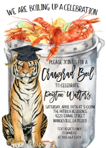 Crawfish Boil Graduation Diploma Tiger design preview