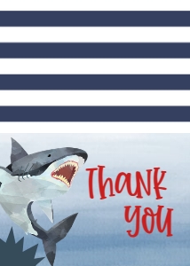 Birthday Shark bite Thank You: Birthday Shark bite 7x5
