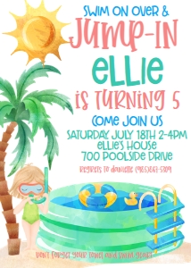 Birthday Pool Party Scuba Girl: Birthday Pool Party Scuba Girl