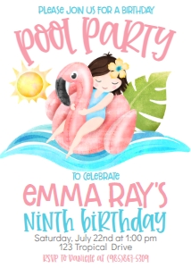 Birthday Flamingo float Pool Party: Birthday Flamingo float Pool Party