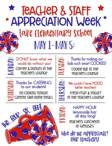 School Teacher Appreciation Week Cheer design preview