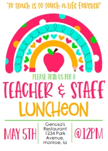 School Teacher Appreciation Apple Rainbow: School Teacher Appreciation Week Apple Rainbow