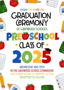 Graduation Preschool Supply Border design preview
