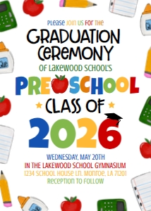Graduation Preschool Supply Border 2026: Graduation Preschool Supply Border