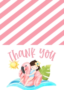 Birthday Flamingo float Pool Party Thank You: Birthday Flamingo float Pool Party