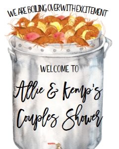 Shrimp Boil Couples Shower Pot Welcome Sign 8x10: Shrimp Boil Couples Shower Pot