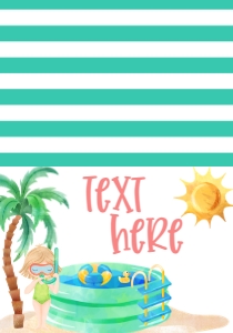 Birthday Pool Party Scuba Girl Food Tent: Birthday Pool Party Scuba Girl