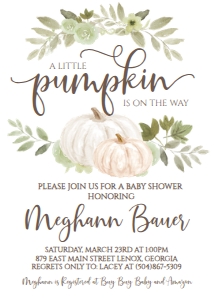 Baby Shower Greenery Pumpkin Wreath: Baby Shower Greenery Pumpkin Wreath