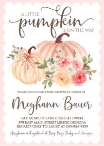 Baby Shower Blush Floral Pumpkin: Baby Shower Blush Floral Pumpkin