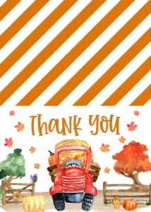 Birthday Farm Pumpkin Truck Thank You: Birthday Farm Pumpkin Truck