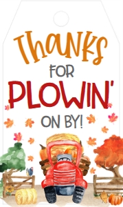 Birthday Farm Pumpkin Truck Favor Tag: Birthday Farm Pumpkin Truck
