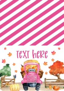 Birthday Farm Pumpkin Truck Pink Food Tent: Birthday Farm Pumpkin Truck Pink
