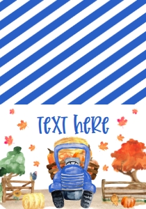 Birthday Farm Pumpkin Truck Blue Food Tent: Birthday Farm Pumpkin Truck Blue