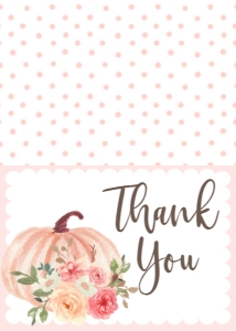 Baby Shower Blush Floral Pumpkin Thank You: Baby Shower Blush Floral Pumpkin