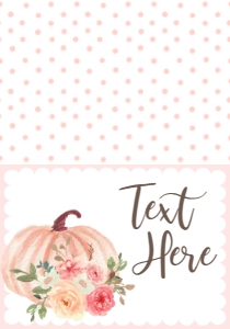 Baby Shower Blush Floral Pumpkin Food Tent: Baby Shower Blush Floral Pumpkin