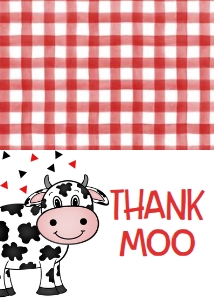 Birthday Cow Moos Thank You: Birthday Cow Moos