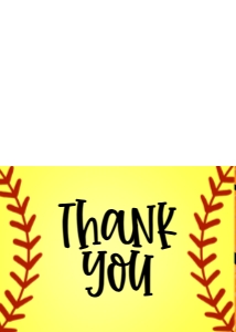 Birthday Number Softball Back Thank You: Birthday Number Softball Back