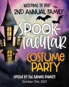 Halloween Haunted House Purple Welcome Sign 8x10: Halloween Haunted House Purple Invitation