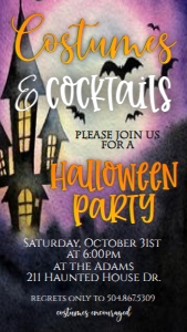 Halloween Haunted Cocktails Text Invite: Halloween Haunted Cocktails Invitation