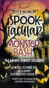 Halloween Monster Bash Text Invite: Halloween Monster Bash Invitation