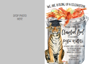 Crawfish Boil Graduation Diploma Tiger Photo Invite: Crawfish Boil Graduation Diploma Tiger