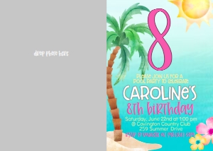 Birthday Tropical Number Photo Invite: Birthday Tropical Number