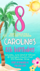Birthday Tropical Number Text Invite: Birthday Tropical Number