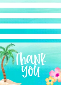 Birthday Tropical Number Thank You: Birthday Tropical Number