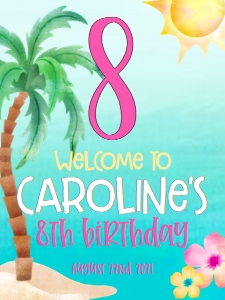 Birthday Tropical Number Welcome Sign: Birthday Tropical Number