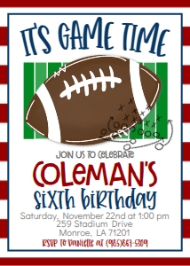 Birthday Football Stripes: Birthday Football Stripes