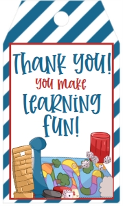 School Teacher Appreciation Board Games Favor Tag: School Teacher Appreciation Board Games Itinerary
