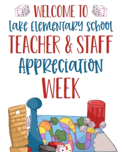 School Teacher Appreciation Board Games Sign 8x10: School Teacher Appreciation Board Games Itinerary