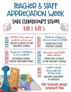 School Teacher Appreciation Board Games Itinerary: School Teacher Appreciation Board Games Itinerary