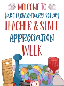School Teacher Appreciation Board Games Sign 18x24: School Teacher Appreciation Board Games Itinerary