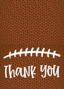 Birthday Number Football Thank You: Birthday Number Football