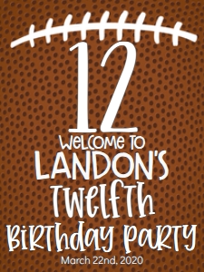 Birthday Number Football Welcome Sign: Birthday Number Football
