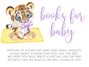 Baby Shower Mascot Tiger Yellow Book Card: Baby Shower Mascot Tiger yellow