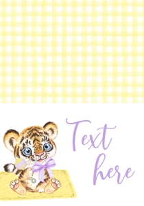 Baby Shower Mascot Tiger Yellow Food Tent: Baby Shower Mascot Tiger yellow