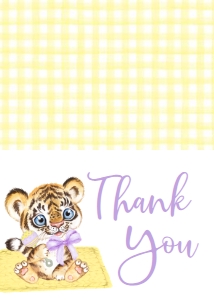 Baby Shower Mascot Tiger Yellow Thank You: Baby Shower Mascot Tiger yellow