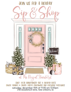 Pink Christmas Door Sip n Shop Invitation 8.5x11: Pink Christmas Door Sip n Shop Invitation