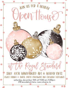 Christmas Multi Pink Ornament Open House Poster: Christmas Multi Pink Ornament Open House Invitation